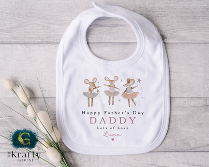 Happy Fathers Day Pink Mouse - T-Shirt - Vest - Sleepsuit Romper - Sweater