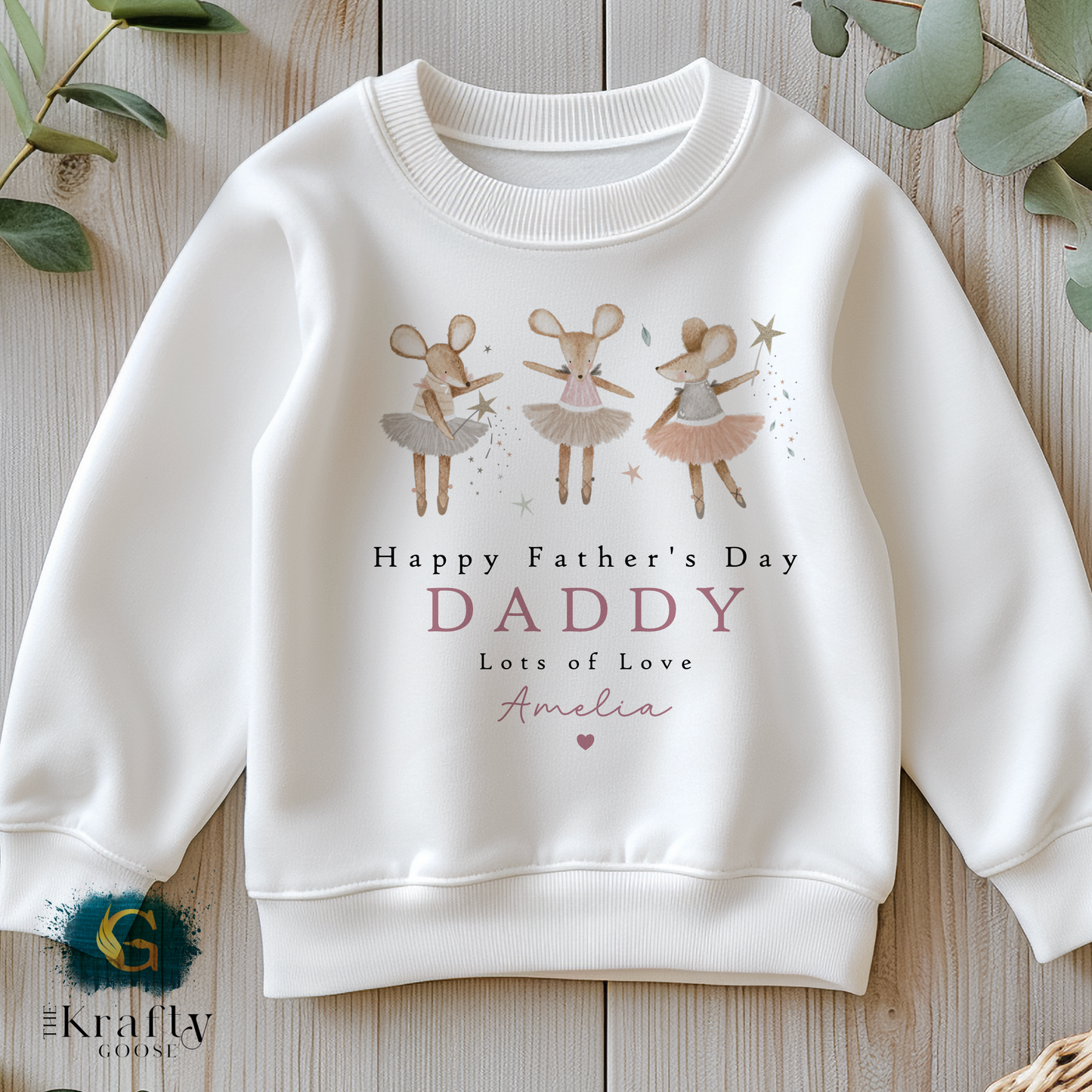 Happy Fathers Day Pink Mouse - T-Shirt - Vest - Sleepsuit Romper - Sweater