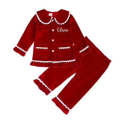 Red Velvet Pyjamas and Nightdress