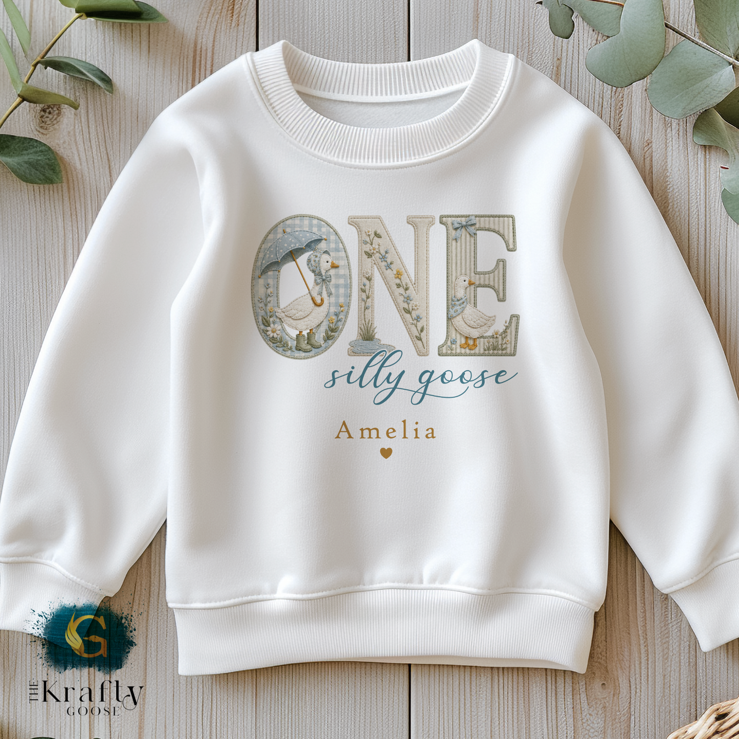 One Silly Goose - 1st Birthday Outfit T-Shirt - Babygrow Sleepsuit, Vest, Bib