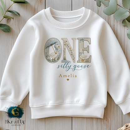 One Silly Goose - 1st Birthday Outfit T-Shirt - Babygrow Sleepsuit, Vest, Bib