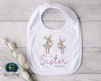 Matching Sister Outfit - Ballerina Mouse - T-Shirt, Sweatshirt, Baby Romper Vest Bib