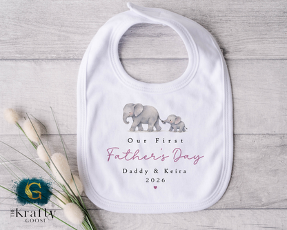 Our 1st Fathers Day Elephants - T-Shirt - Vest - Sleepsuit Romper - Sweater