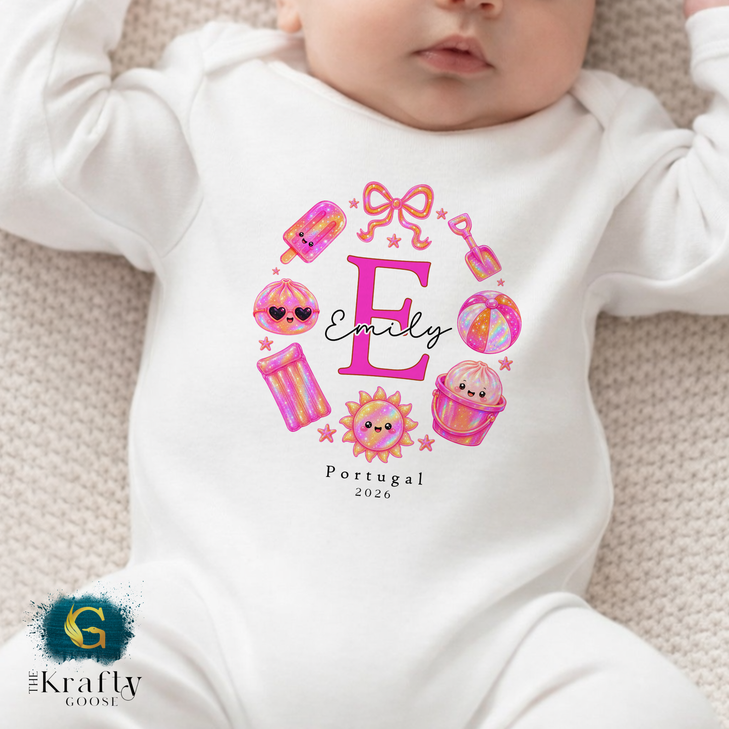 Little Dumpling Holiday - Pink Design - T-Shirt - Vest - Sleepsuit Romper - Sweater