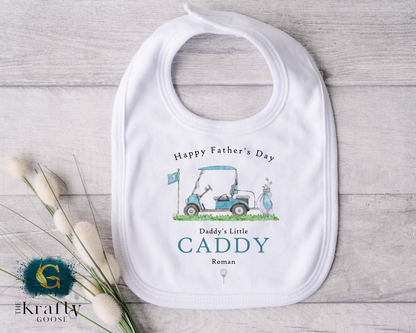 Daddy's Little Golf Caddy - Blue Happy Father's Day - T-Shirt - Vest - Sleepsuit Romper - Sweater