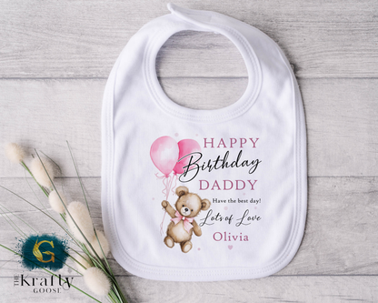 Happy Birthday Daddy - Teddy Bear - T-Shirt - Vest - Sleepsuit Romper