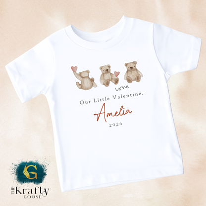 Our Little Valentine - Three Little Bears - T-Shirt - Sleepsuit Romper - Vest - Sweater (Copy)