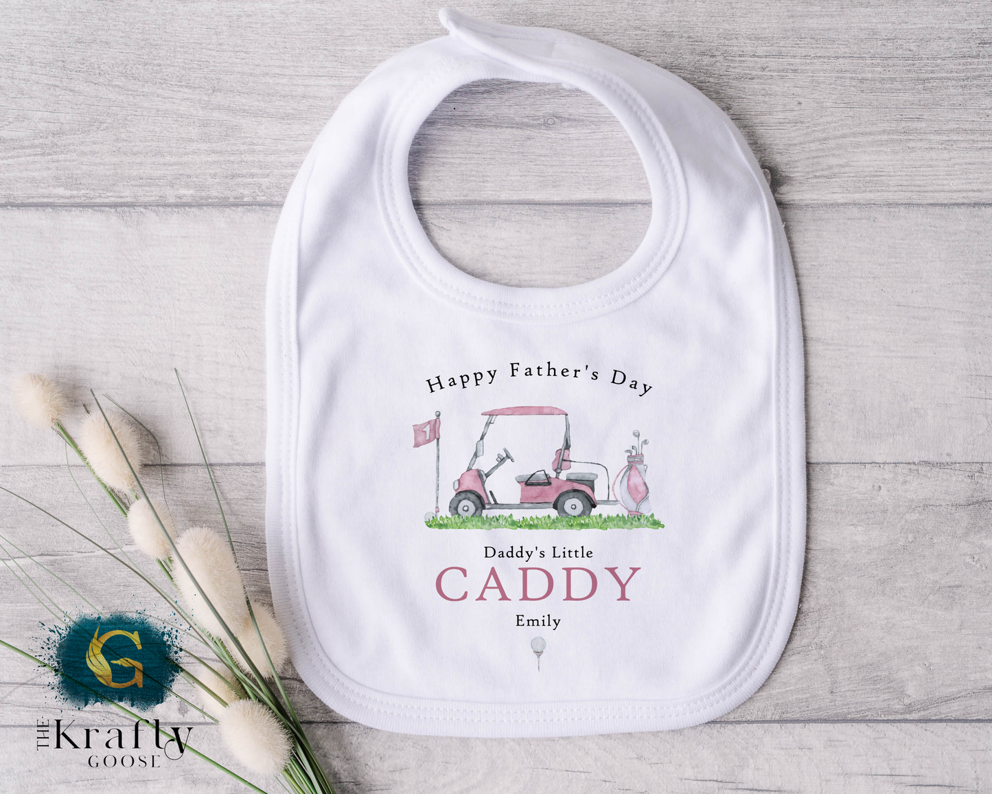 Daddy's Little Golf Caddy - Pink Happy Father's Day - T-Shirt - Vest - Sleepsuit Romper - Sweater