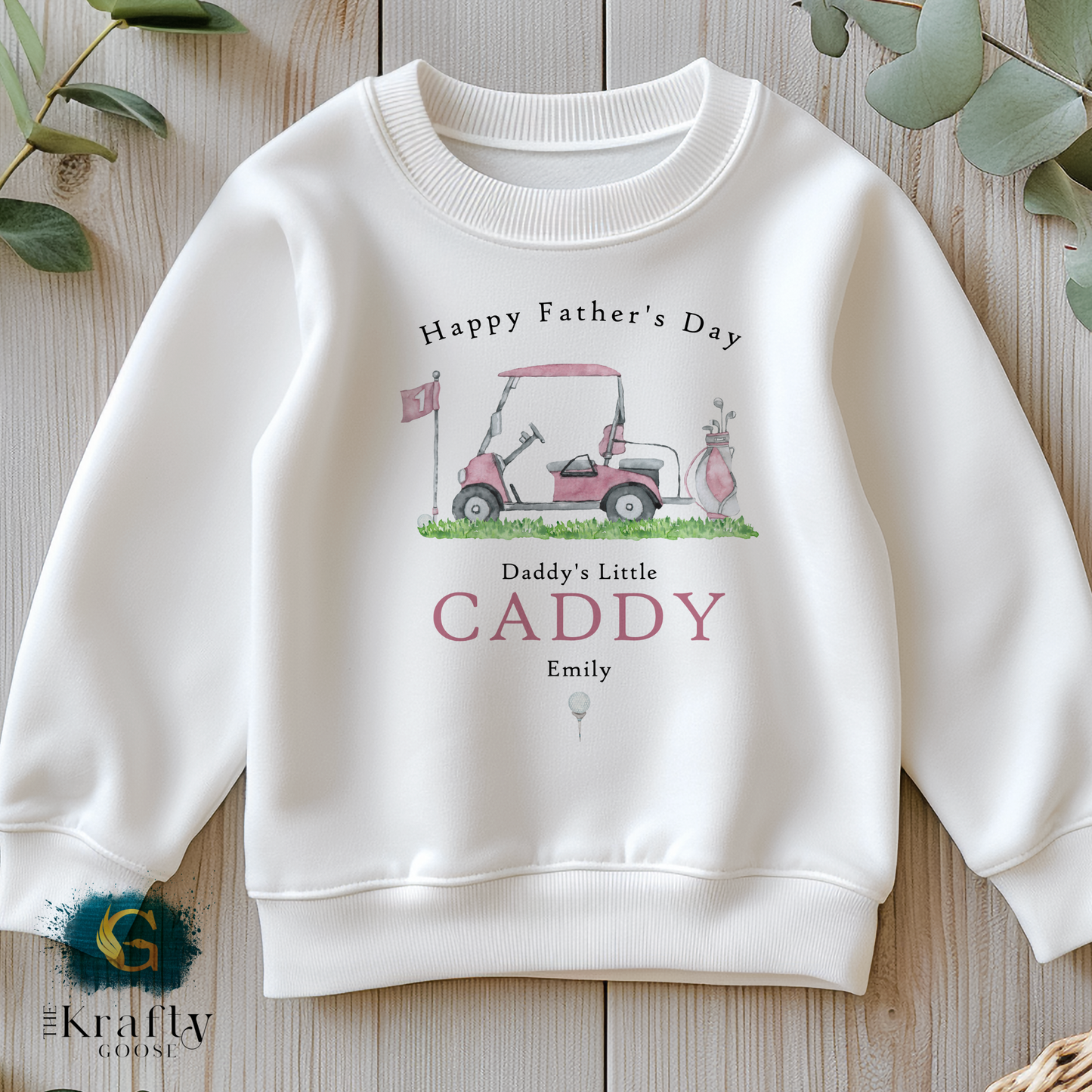 Daddy's Little Golf Caddy - Pink Happy Father's Day - T-Shirt - Vest - Sleepsuit Romper - Sweater