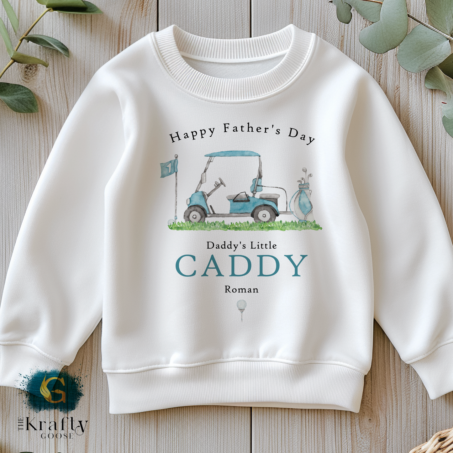 Daddy's Little Golf Caddy - Blue Happy Father's Day - T-Shirt - Vest - Sleepsuit Romper - Sweater