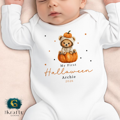 First Halloween - Teddy Pumpkin Design