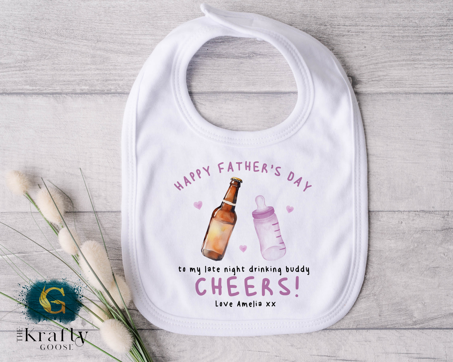 Cheers Daddy Happy Fathers Day - Pink - T-Shirt - Vest - Sleepsuit Romper - Sweater