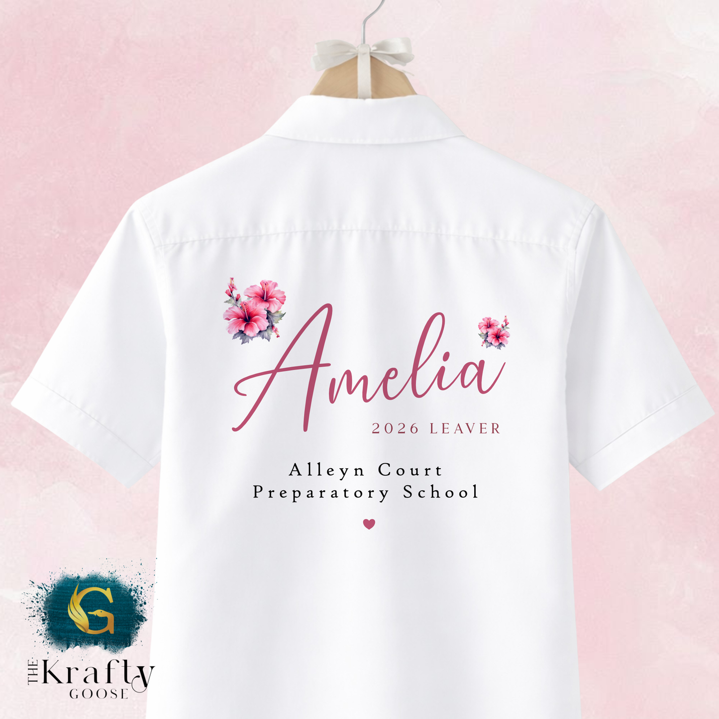 Hibiscus Flowers Leavers Shirt - Class of 2026 Leaver