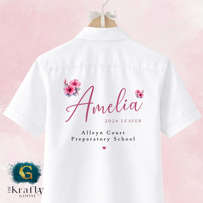 Hibiscus Flowers Leavers Shirt - Class of 2026 Leaver