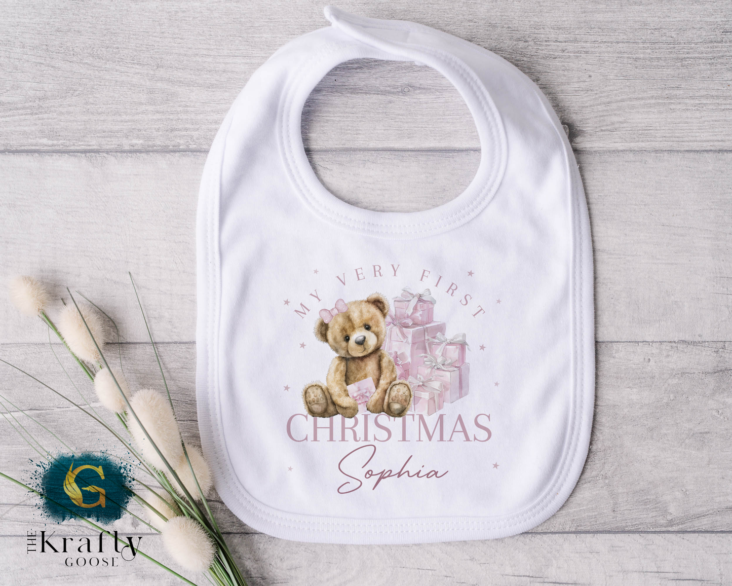 My Very First Christmas - Pink Bear Design