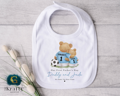 Football Bear Father's Day - T-Shirt - Vest - Sleepsuit Romper - Sweater