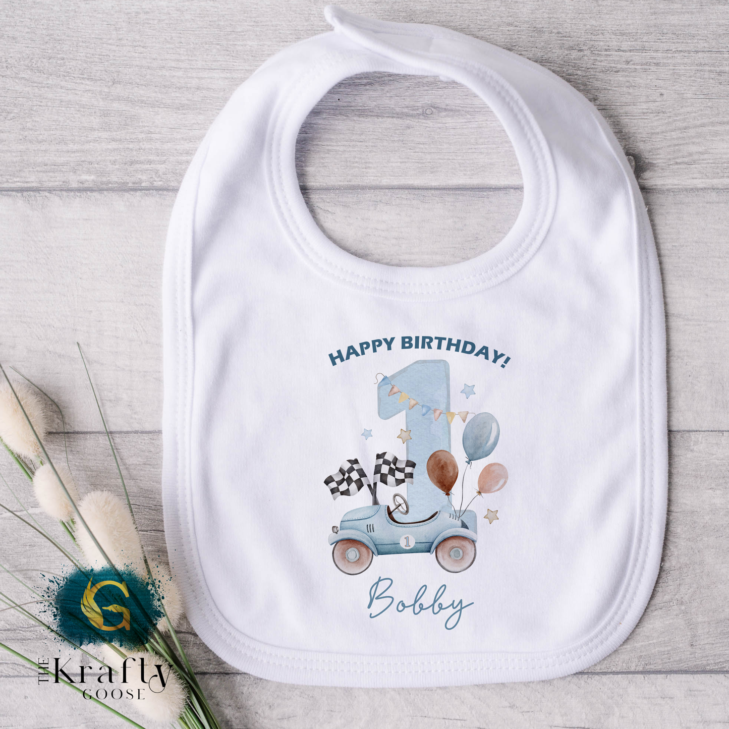1st Birthday Bunny - Race Car 1st Birthday Bear