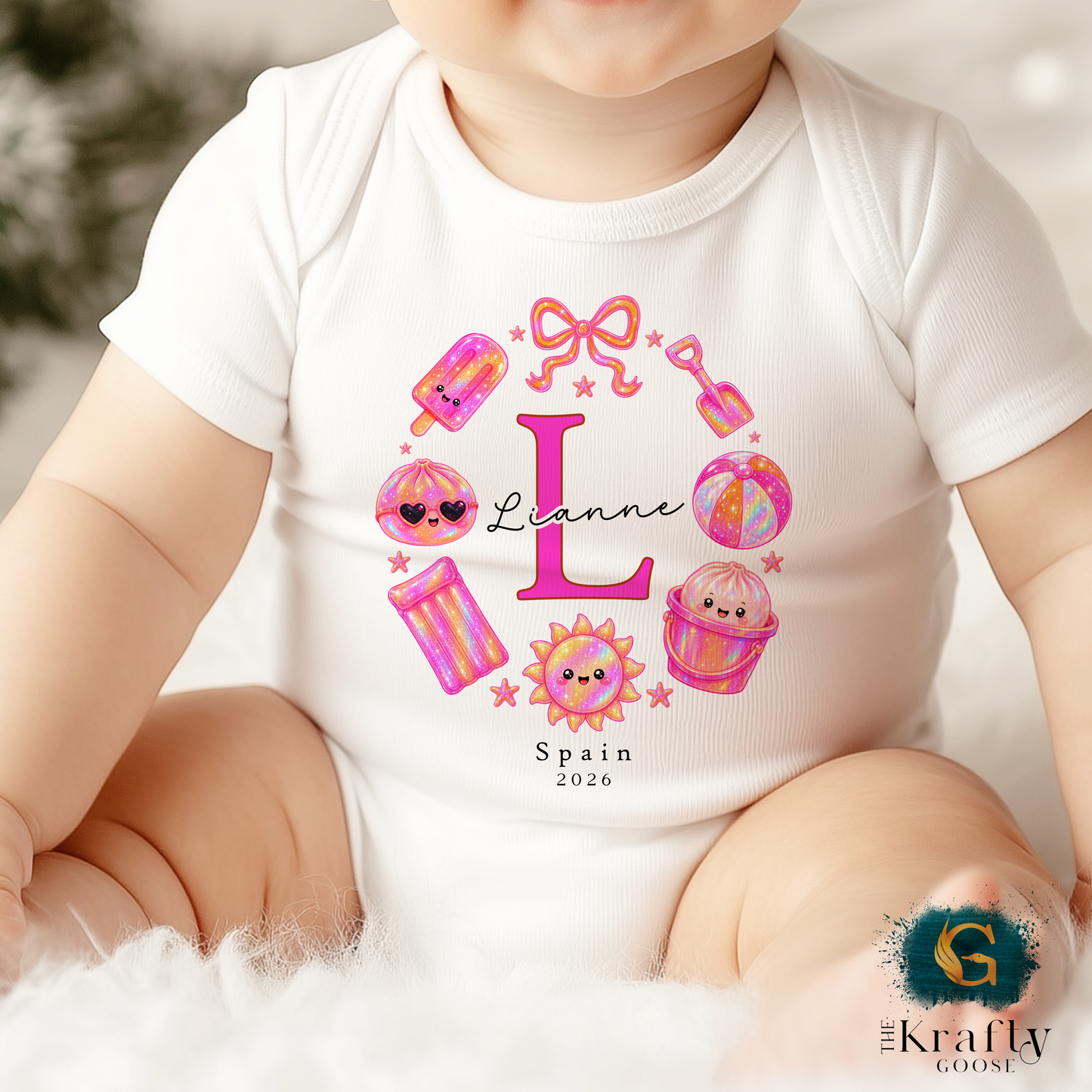 Little Dumpling Holiday - Pink Design - T-Shirt - Vest - Sleepsuit Romper - Sweater