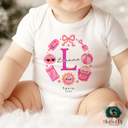 Little Dumpling Holiday - Pink Design - T-Shirt - Vest - Sleepsuit Romper - Sweater