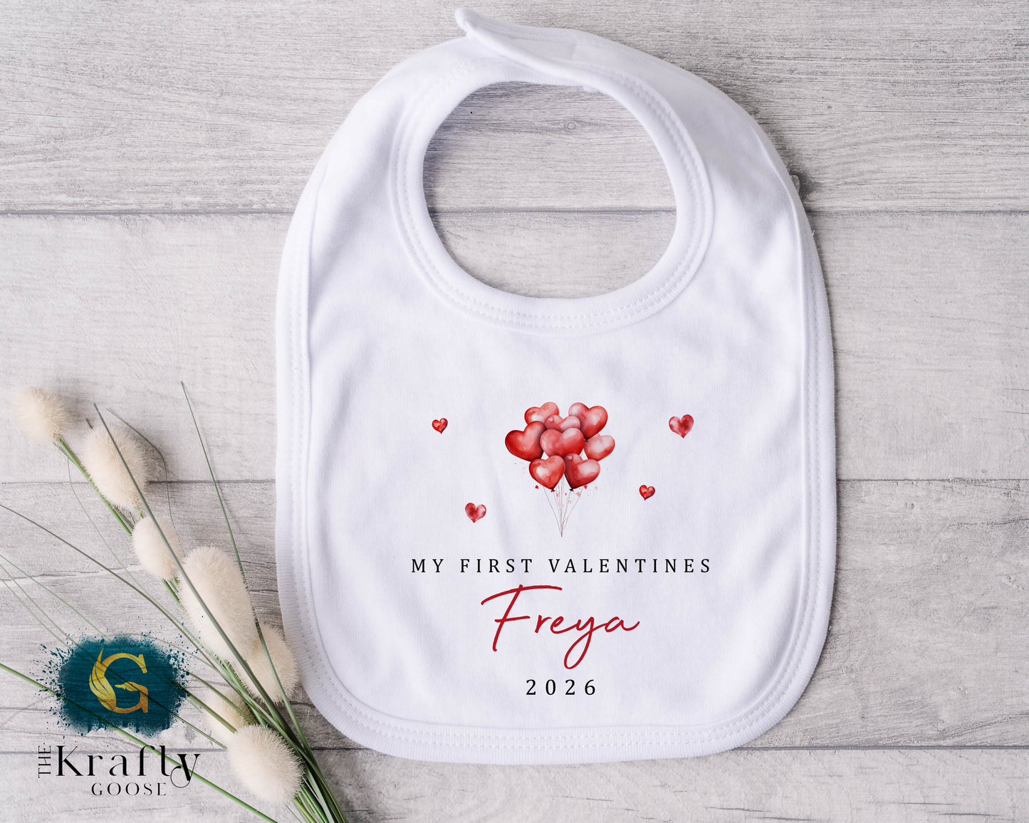 My First Valentines - Heart Balloons - Sleepsuit Romper - Vest - Bib