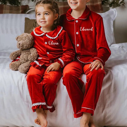 Red Velvet Pyjamas and Nightdress
