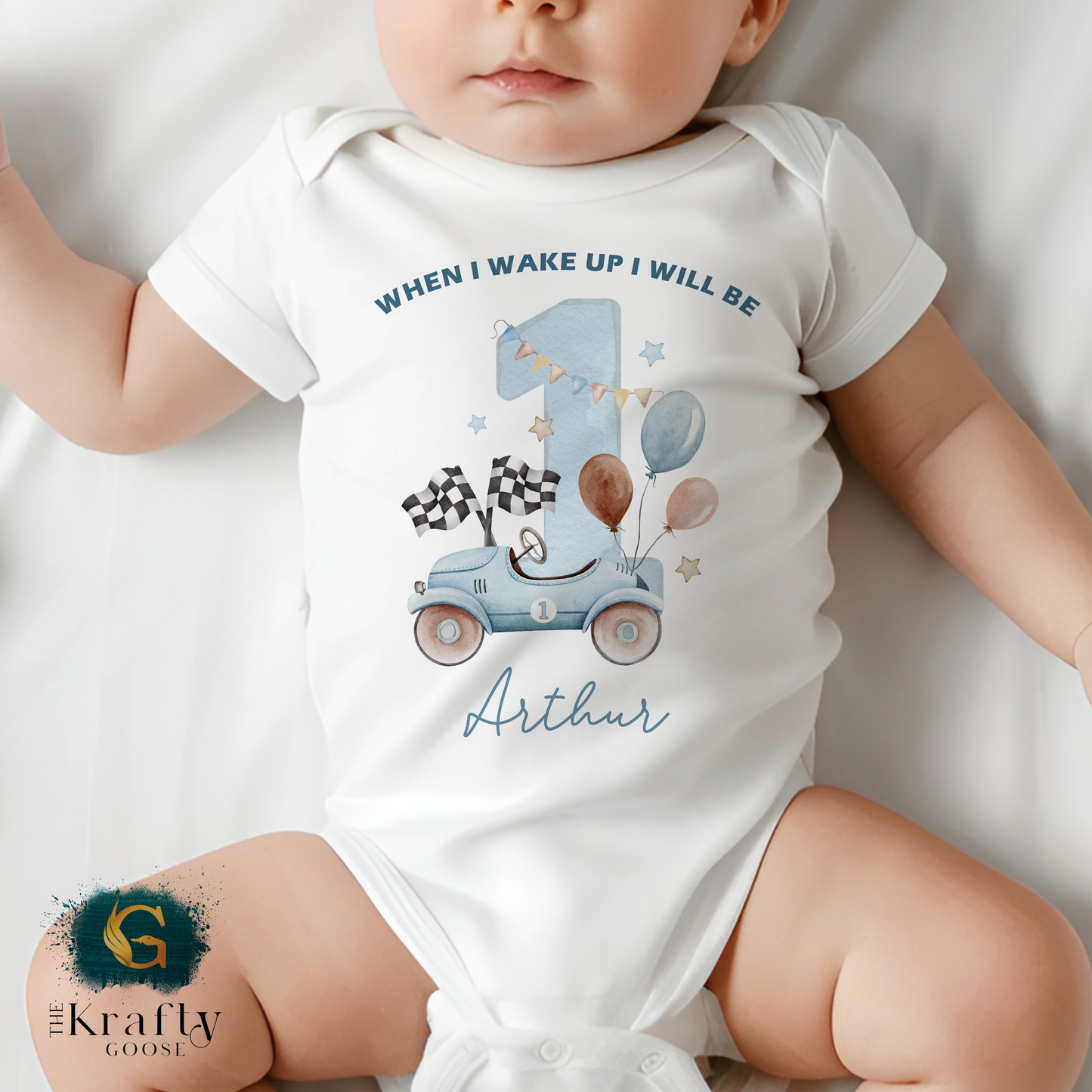 1st Birthday - When I Wake Up - Racing Car Design