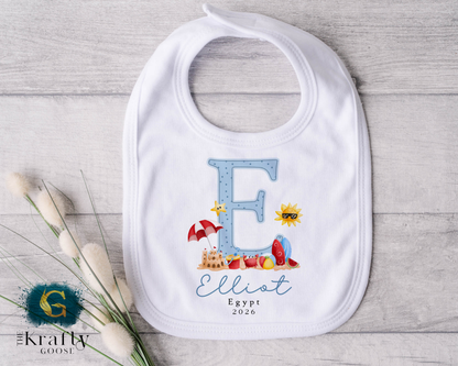 My First Holiday - Beach Scene - T-Shirt - Vest - Sleepsuit Romper - Sweater