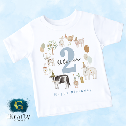 Farm Animals Birthday Outfit - T-Shirt, Sweatshirt, Baby Romper Vest Bib