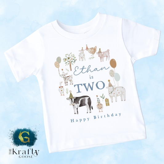 Farm Animals Birthday Outfit - T-Shirt, Sweatshirt, Baby Romper Vest Bib
