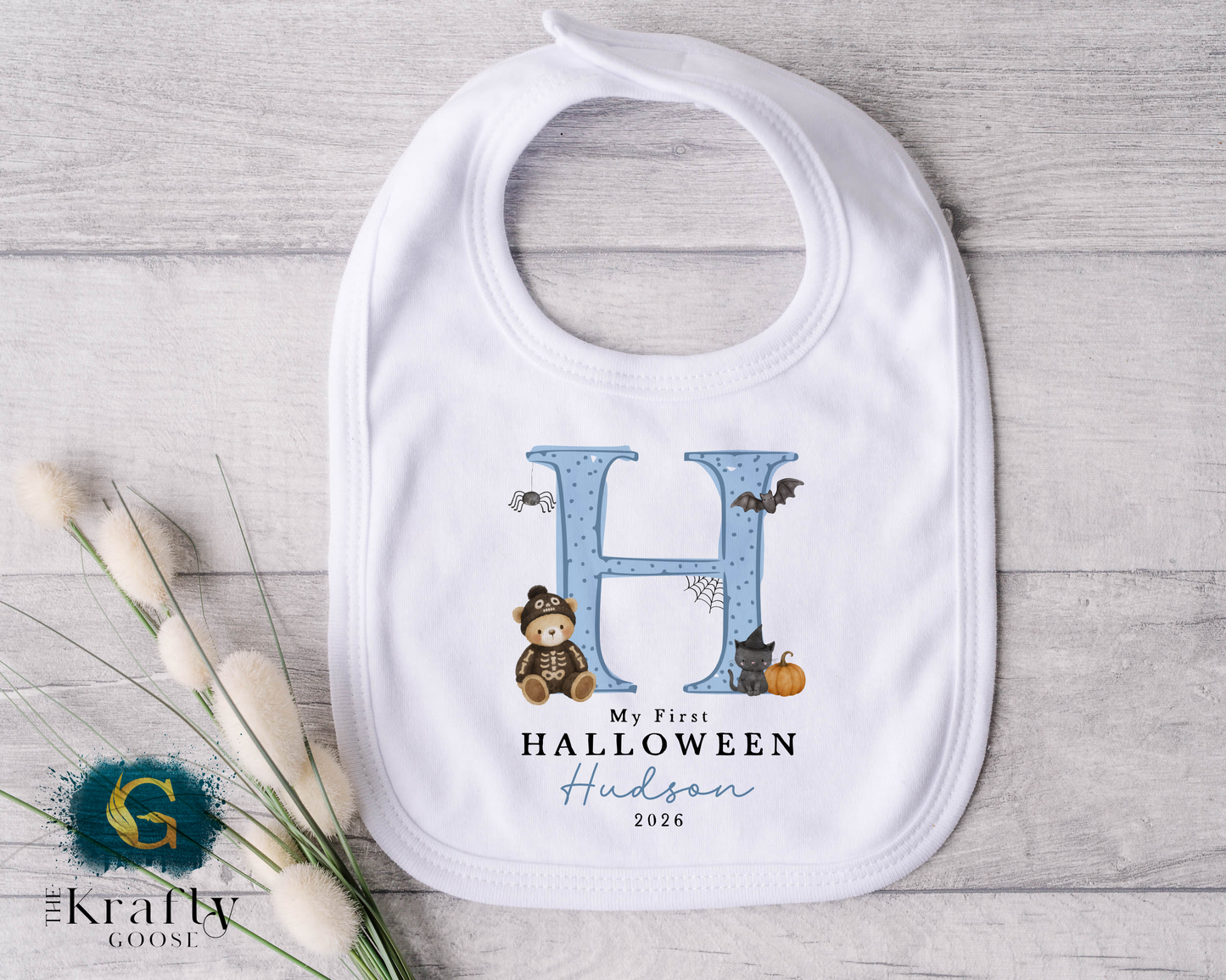 My First Halloween  - Cute Letter Design - Blue Pink or Orange