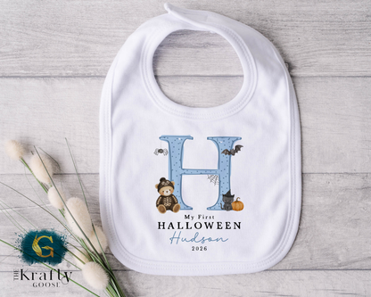 My First Halloween  - Cute Letter Design - Blue Pink or Orange