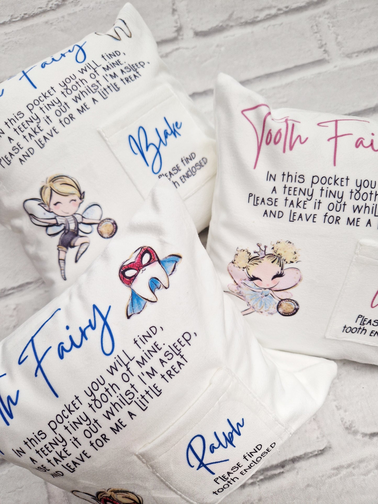 Tooth Fairy Cushion - Boy, Girl and Superhero Characters