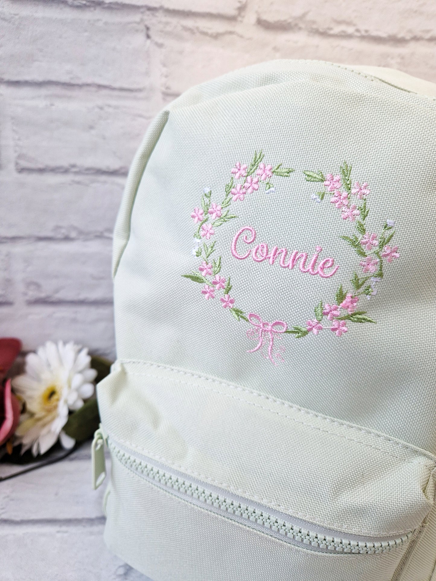 Floral Frame Wreath Backpack