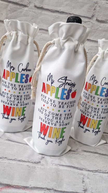 Apples Wine Bottle Bag