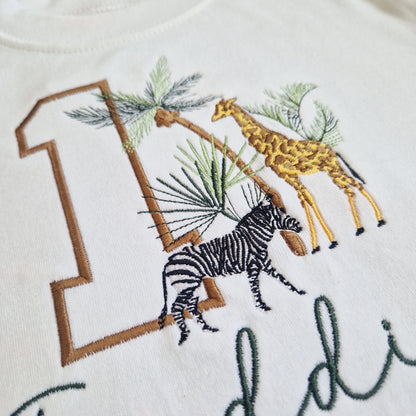 Personalised Safari Birthday T-Shirt