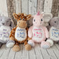 Embroidered Birth Announcement Soft Toy