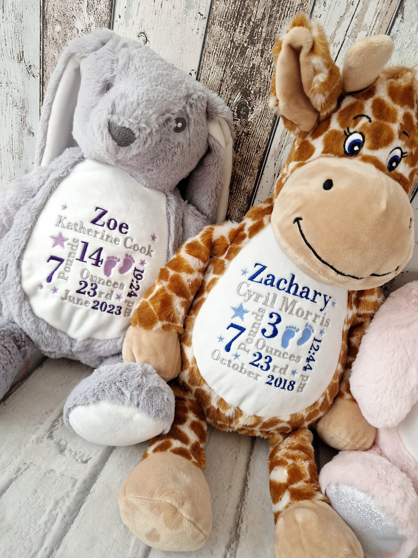 Embroidered Birth Announcement Soft Toy