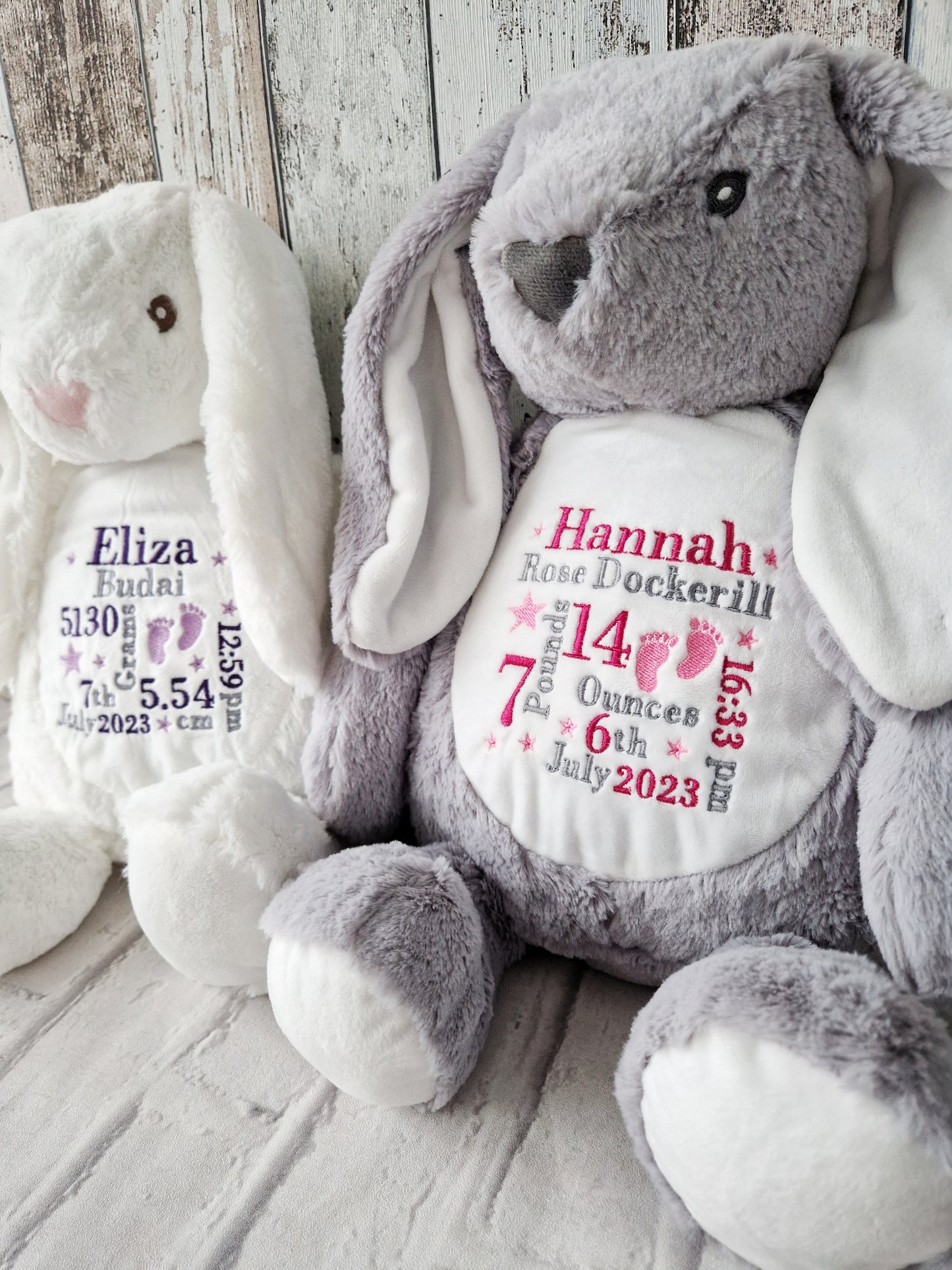 Embroidered Birth Announcement Soft Toy