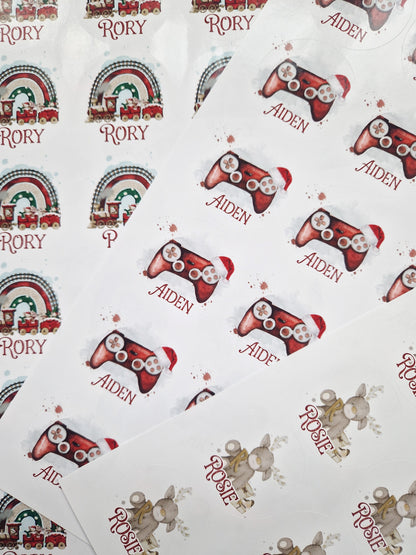 24 Personalised Christmas Stickers