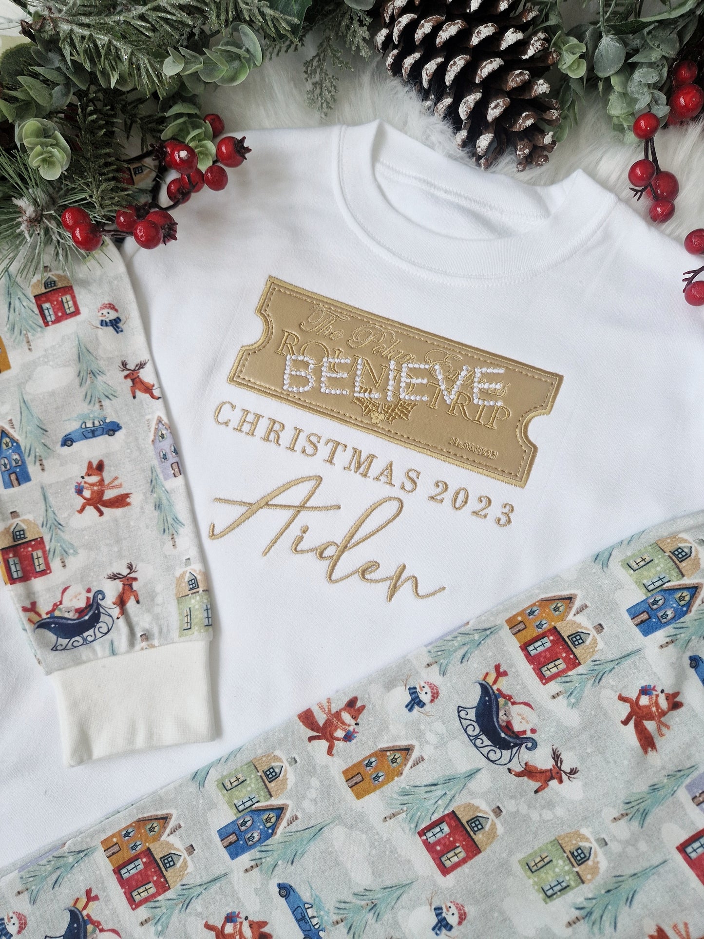 Polar Express Ticket Christmas Pyjamas