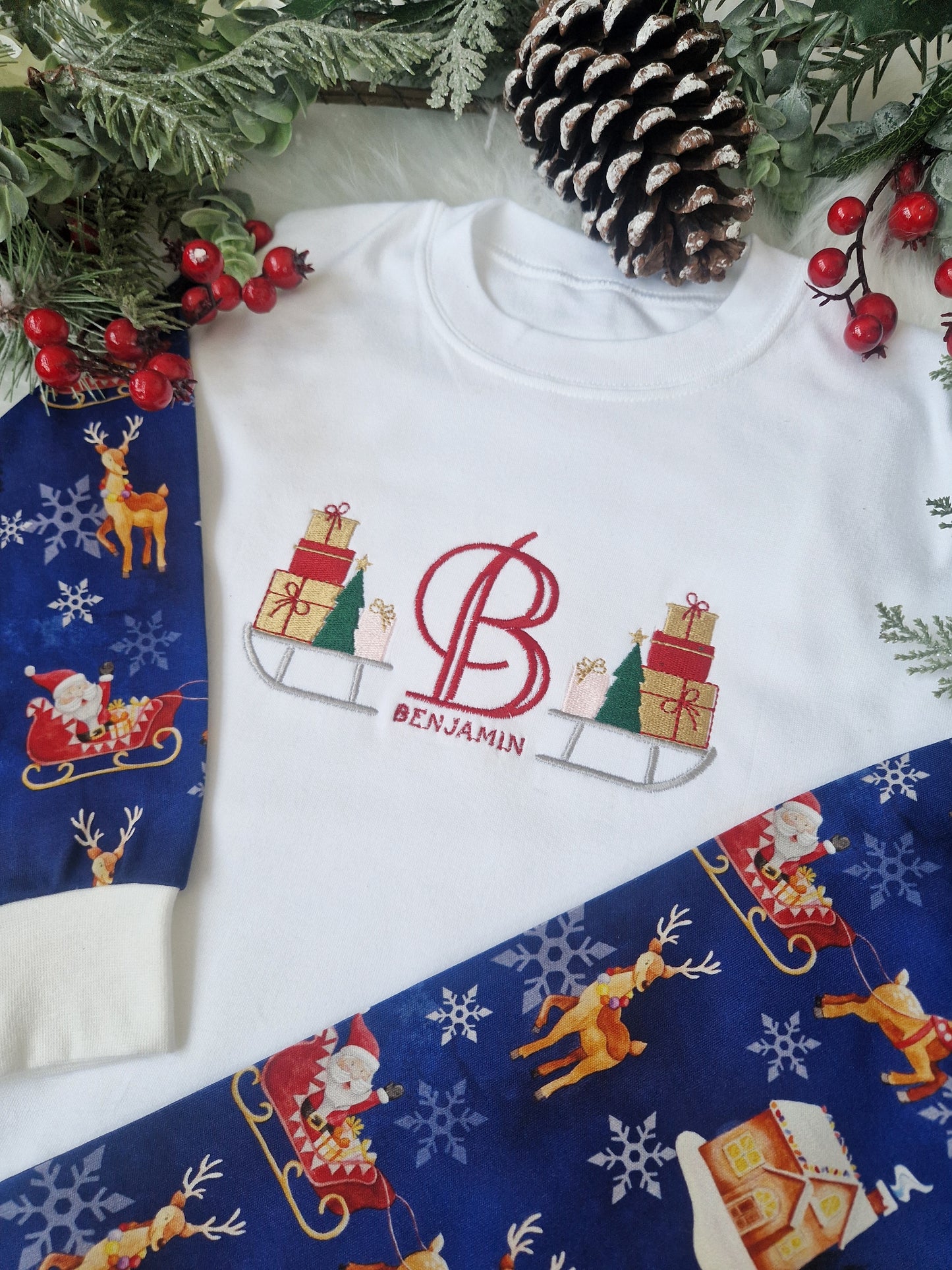 Mini Sleigh Monogram Christmas Pyjamas