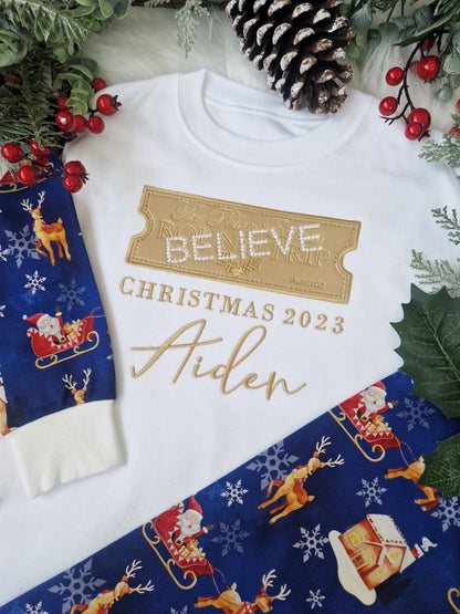 Polar Express Ticket Christmas Pyjamas