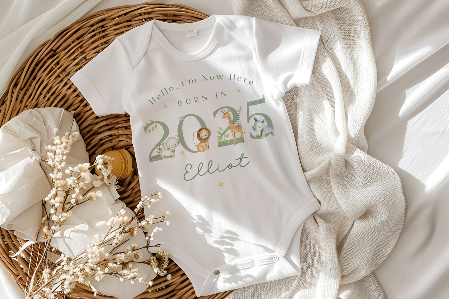Born in 2025 - Safari Design - Four Colours to Choose