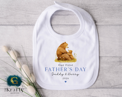 Our 1st Fathers Day Bears - T-Shirt - Vest - Sleepsuit Romper - Sweater
