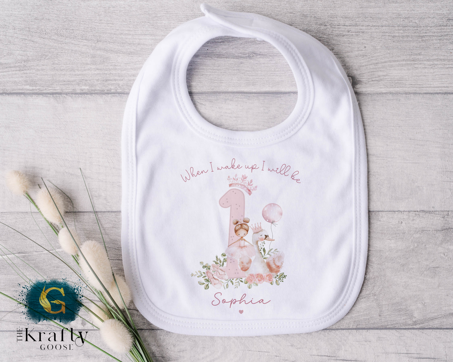 1st Birthday - When I Wake Up - Ballerina Swan Design