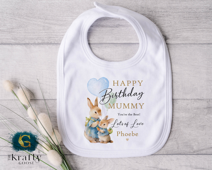 Happy Birthday Mummy - Rabbit Design - T-Shirt - Vest - Sleepsuit Romper