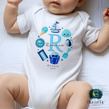 Little Dumpling Holiday - Blue Design - T-Shirt - Vest - Sleepsuit Romper - Sweater