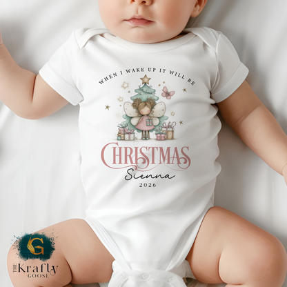 When I Wake Up - Christmas Romper - Fairy Design