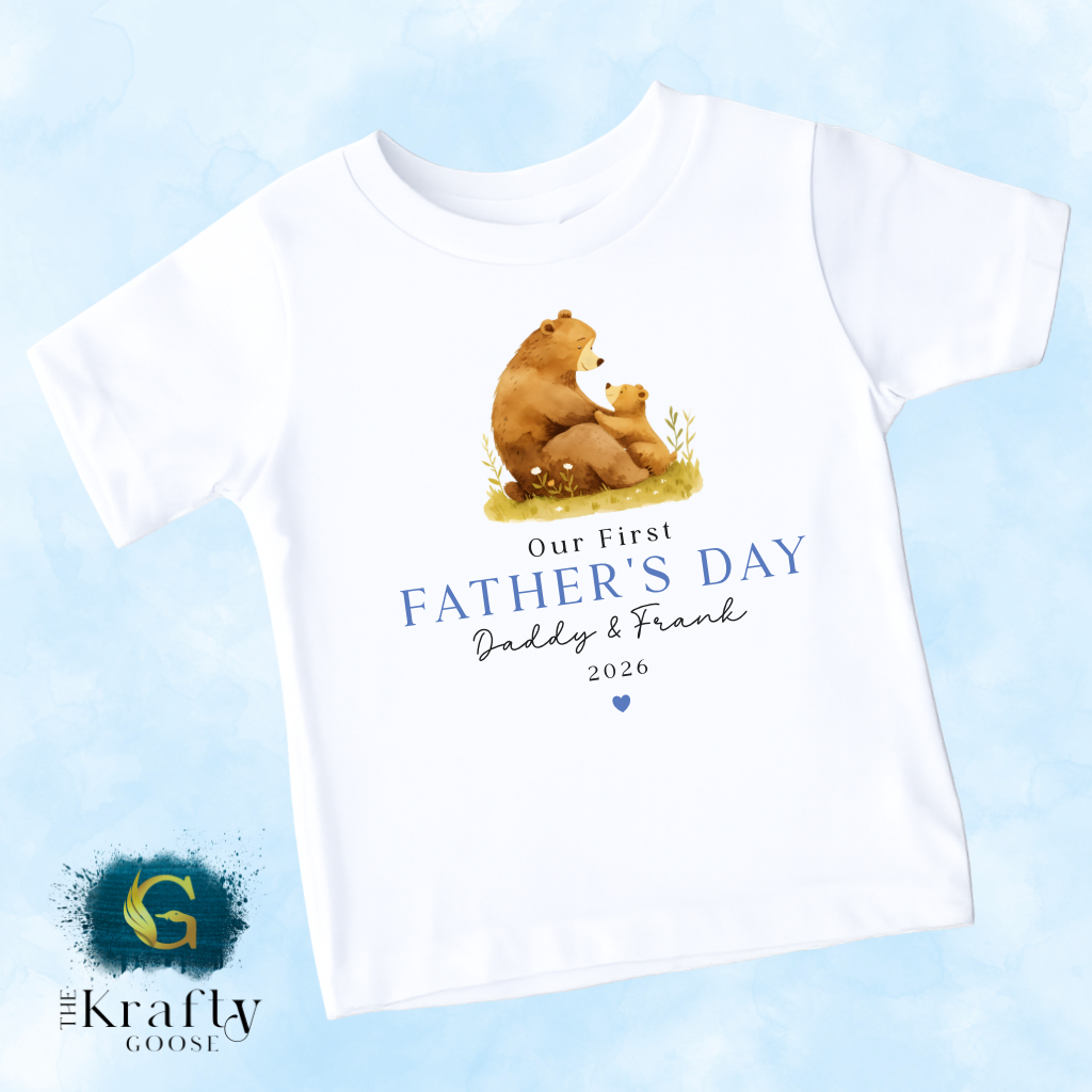 Our 1st Fathers Day Bears - T-Shirt - Vest - Sleepsuit Romper - Sweater