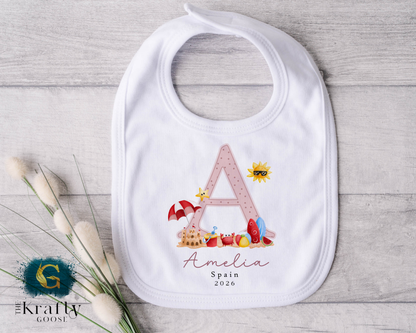 My First Holiday - Beach Scene - T-Shirt - Vest - Sleepsuit Romper - Sweater